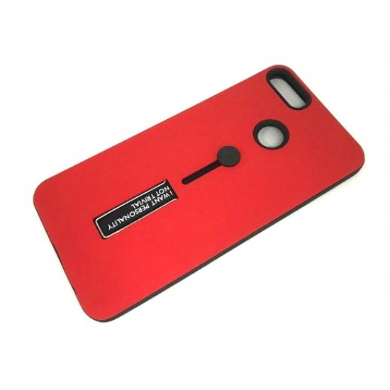 Capa Kickstand Matte Con Alza De Dedo Huawei Y9 2018 Rojo